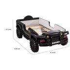 Cama individual Royal Hampton SUV con luces, efectos de sonido, piel sintética negra