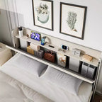 Estructura de cama matrimonial con cabecero de almacenamiento, tapizado de terciopelo, estructura de cama de plataforma con 4 cajones y soporte de listones de madera, diseño sin ruidos