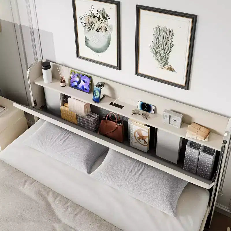 Estructura de cama matrimonial con cabecero de almacenamiento, tapizado de terciopelo, estructura de cama de plataforma con 4 cajones y soporte de listones de madera, diseño sin ruidos