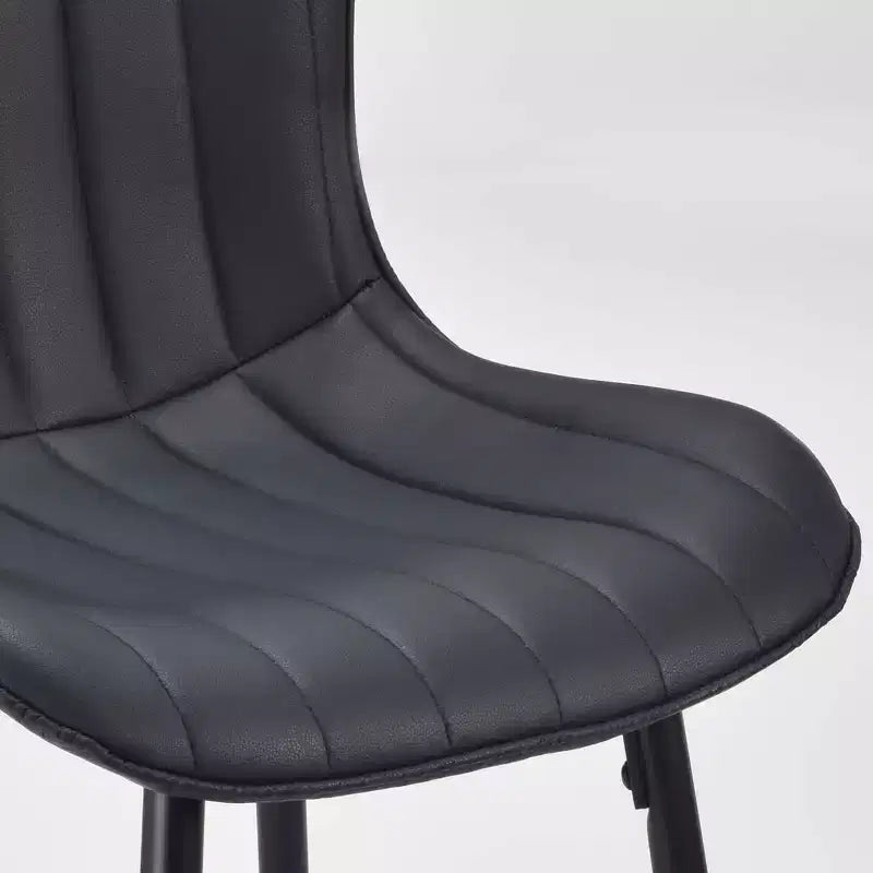 MAYEERTY Juego de 2 sillas de comedor, piel sintética, patas de metal, sillas de cocina y comedor, color negro