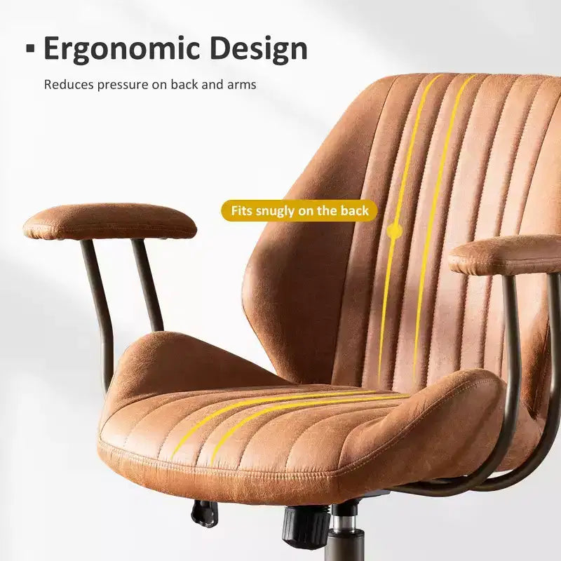 Silla de oficina ergonómica moderna HOMLUX, de tela de gamuza, para ejecutivos u oficina en casa