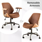 Silla de oficina ergonómica moderna HOMLUX, de tela de gamuza, para ejecutivos u oficina en casa
