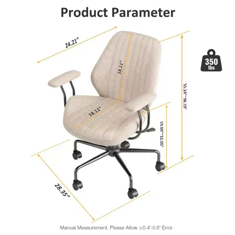 Silla de oficina ergonómica moderna HOMLUX, de tela de gamuza, para ejecutivos u oficina en casa