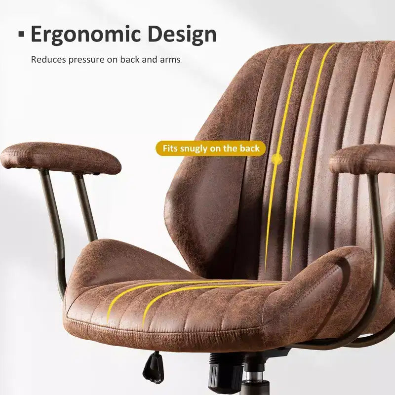 Silla de oficina ergonómica moderna HOMLUX, de tela de gamuza, para ejecutivos u oficina en casa