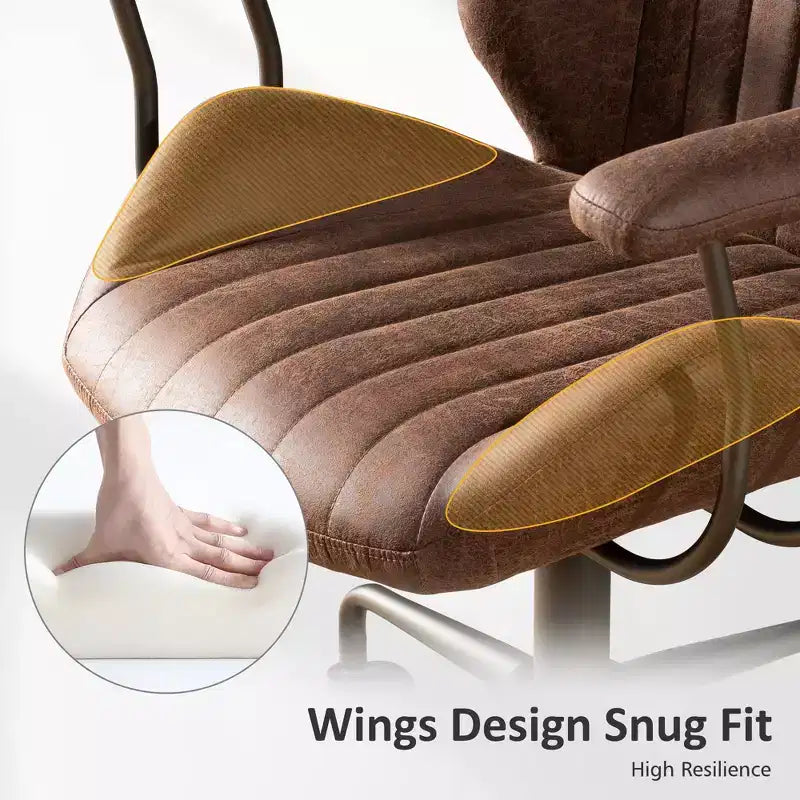 Silla de oficina ergonómica moderna HOMLUX, de tela de gamuza, para ejecutivos u oficina en casa