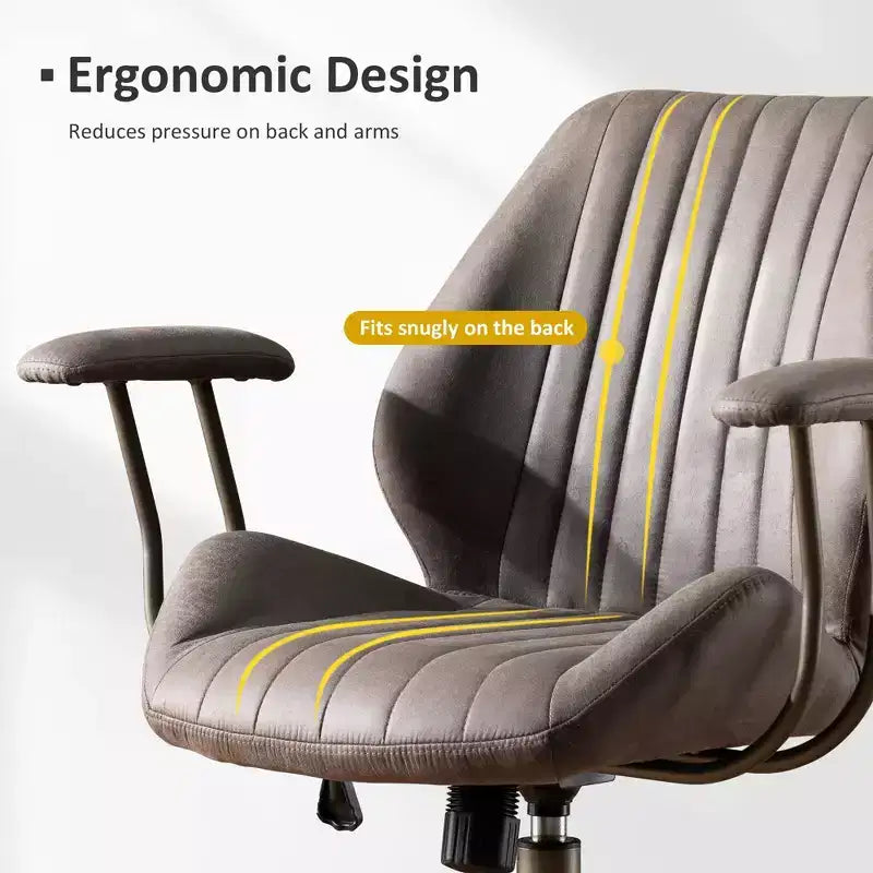 Silla de oficina ergonómica moderna HOMLUX, de tela de gamuza, para ejecutivos u oficina en casa