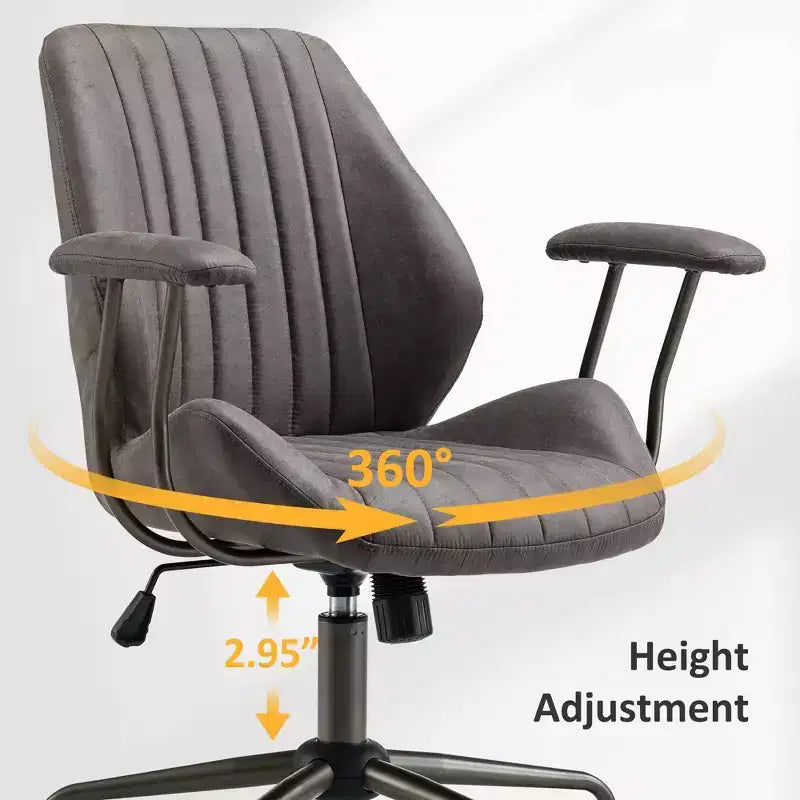 Silla de oficina ergonómica moderna HOMLUX, de tela de gamuza, para ejecutivos u oficina en casa