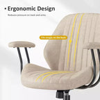 Silla de oficina ergonómica moderna HOMLUX, de tela de gamuza, para ejecutivos u oficina en casa