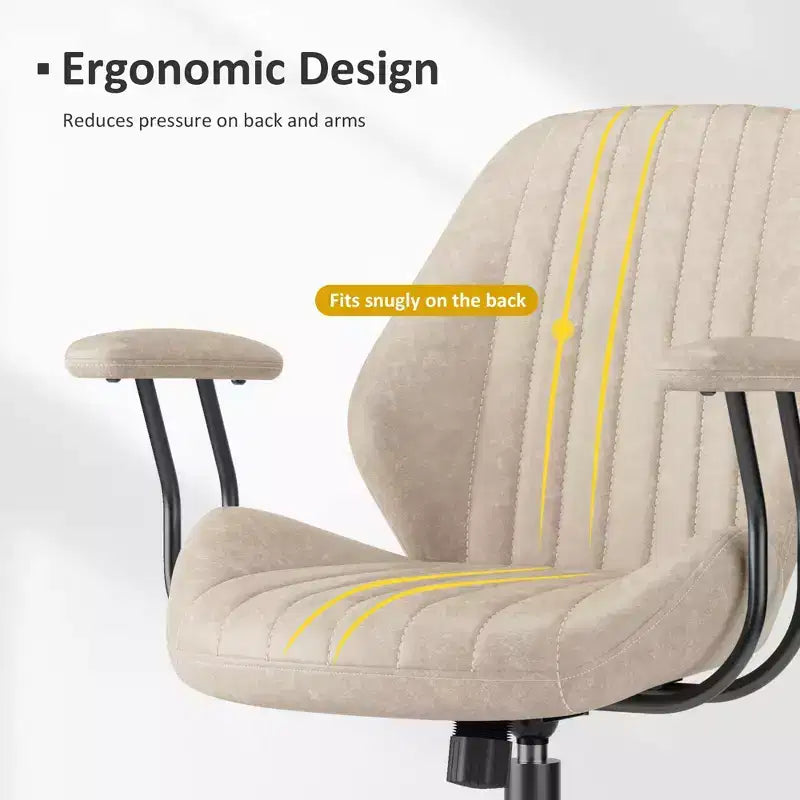 Silla de oficina ergonómica moderna HOMLUX, de tela de gamuza, para ejecutivos u oficina en casa