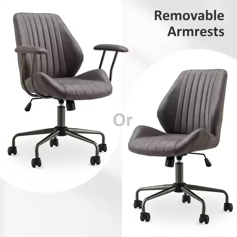 Silla de oficina ergonómica moderna HOMLUX, de tela de gamuza, para ejecutivos u oficina en casa
