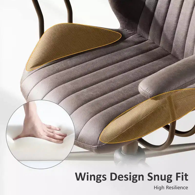 Silla de oficina ergonómica moderna HOMLUX, de tela de gamuza, para ejecutivos u oficina en casa