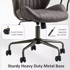 Silla de oficina ergonómica moderna HOMLUX, de tela de gamuza, para ejecutivos u oficina en casa