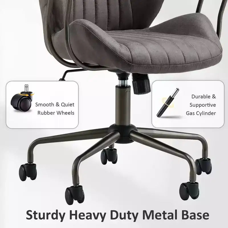 Silla de oficina ergonómica moderna HOMLUX, de tela de gamuza, para ejecutivos u oficina en casa