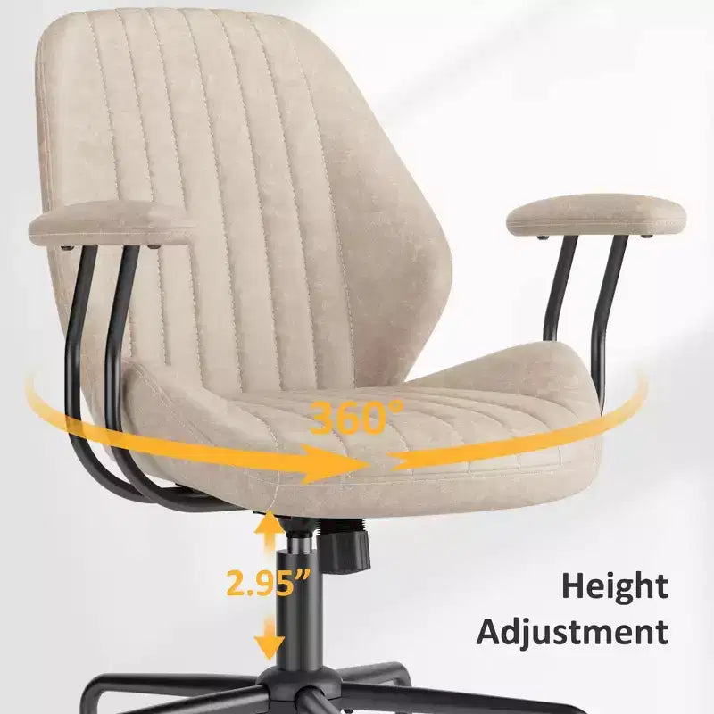 Silla de oficina ergonómica moderna HOMLUX, de tela de gamuza, para ejecutivos u oficina en casa