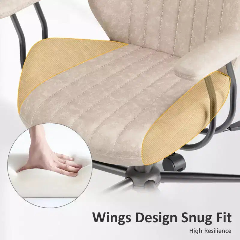 Silla de oficina ergonómica moderna HOMLUX, de tela de gamuza, para ejecutivos u oficina en casa