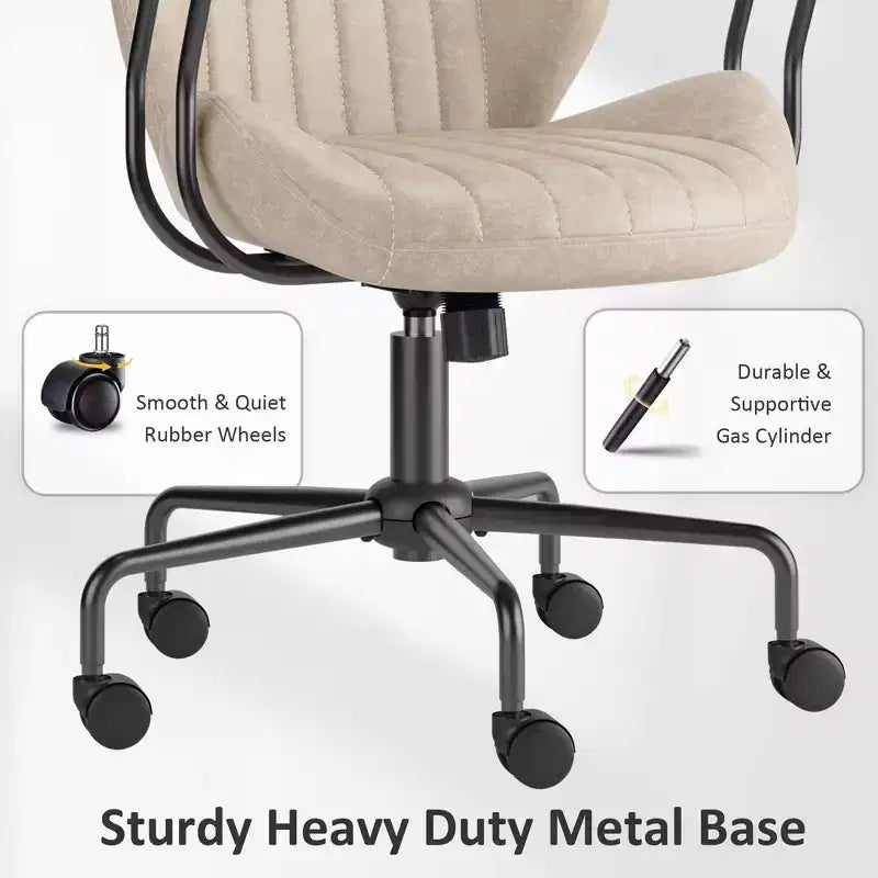Silla de oficina ergonómica moderna HOMLUX, de tela de gamuza, para ejecutivos u oficina en casa
