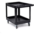 2 Shelf Heavy Duty Utility Cart 550LBS Capacity 360 Swivel Wheels with Brakes for Warehouse Garage Kitchen, 45.7x25.6in