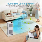 Acekool 8,000 BTU Portable Air Conditioner, 3-in-1 AC with Fan & Dehumidifier, Sleep Mode, Cools Rooms up to 250 Sq Ft