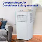 Acekool 10,000 BTU Portable Air Conditioner, 3-in-1 Cooling Fan Dehumidifier, Quiet AC with Remote, Timer, Window Kit for Rooms up to 450 Sq Ft