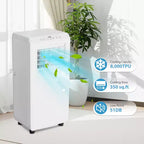 Acekool 8,000 BTU Portable Air Conditioner, 3-in-1 Cooling Fan Dehumidifier, Quiet AC with Remote, Timer, Window Kit for Rooms up to 350 Sq Ft