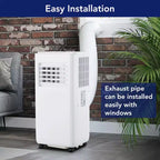 Acekool 10,000 BTU Portable Air Conditioner, 3-in-1 Cooling Fan Dehumidifier, 24H Timer, Easy-Move AC for Rooms up to 450 Sq Ft