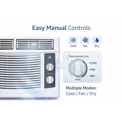 Acekool 5,000 BTU Window Air Conditioner, Fast Cooling Window AC with Remote, Timer, Quiet Room Cooling for Small Rooms up to 300 Sq Ft