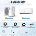 Acekool 11,500 BTU Mini Split Air Conditioner and Heat Pump, 18.5 SEER Inverter Ductless AC with WiFi, Cools Rooms up to 750 Sq Ft