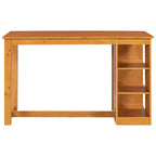 Juego de comedor de altura de mostrador de 5 piezas estilo rústico para 4 personas, juego de mesa de bar de madera con estantes de almacenamiento y 4 sillas tapizadas