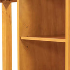 Juego de comedor de altura de mostrador de 5 piezas estilo rústico para 4 personas, juego de mesa de bar de madera con estantes de almacenamiento y 4 sillas tapizadas