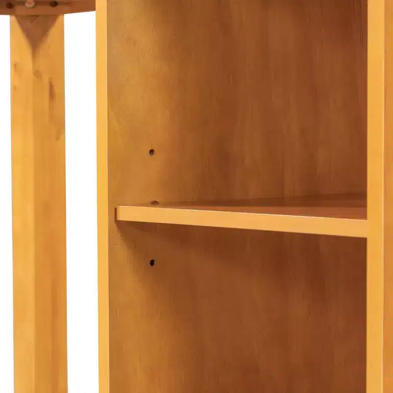 Juego de comedor de altura de mostrador de 5 piezas estilo rústico para 4 personas, juego de mesa de bar de madera con estantes de almacenamiento y 4 sillas tapizadas