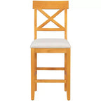 Juego de comedor de altura de mostrador de 5 piezas estilo rústico para 4 personas, juego de mesa de bar de madera con estantes de almacenamiento y 4 sillas tapizadas