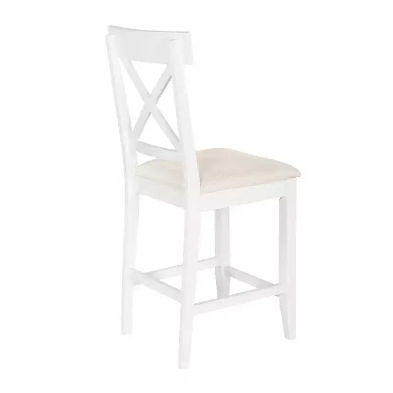 Juego de comedor de altura de mostrador de 5 piezas estilo rústico para 4 personas, juego de mesa de bar de madera con estantes de almacenamiento y 4 sillas tapizadas