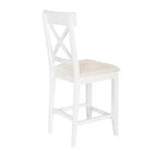Juego de comedor de altura de mostrador de 5 piezas estilo rústico para 4 personas, juego de mesa de bar de madera con estantes de almacenamiento y 4 sillas tapizadas
