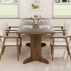 Mesa de comedor de 71 pulgadas para 6-8 personas, mesa de cocina estilo rústico con tablero grande, mesa de cena rectangular para comedor, sala de estar