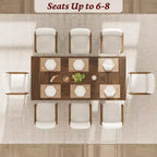 Mesa de comedor de 71 pulgadas para 6-8 personas, mesa de cocina estilo rústico con tablero grande, mesa de cena rectangular para comedor, sala de estar