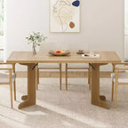 Mesa de comedor de 71 pulgadas para 6-8 personas, mesa de cocina estilo rústico con tablero grande, mesa de cena rectangular para comedor, sala de estar