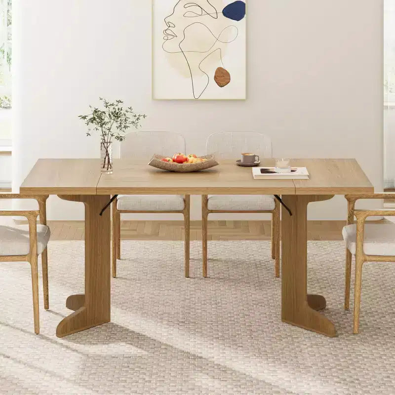 Mesa de comedor de 71 pulgadas para 6-8 personas, mesa de cocina estilo rústico con tablero grande, mesa de cena rectangular para comedor, sala de estar