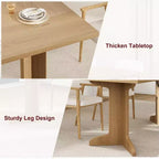 Mesa de comedor de 71 pulgadas para 6-8 personas, mesa de cocina estilo rústico con tablero grande, mesa de cena rectangular para comedor, sala de estar