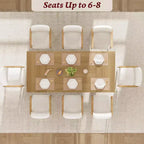 Mesa de comedor de 71 pulgadas para 6-8 personas, mesa de cocina estilo rústico con tablero grande, mesa de cena rectangular para comedor, sala de estar
