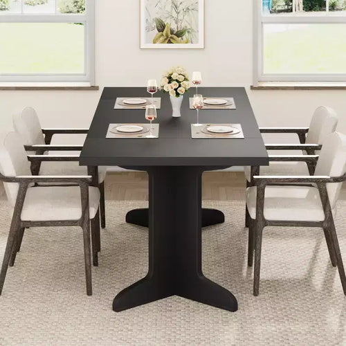 Mesa de comedor de 71 pulgadas para 6-8 personas, mesa de cocina estilo rústico con tablero grande, mesa de cena rectangular para comedor, sala de estar