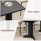 Mesa de comedor de 71 pulgadas para 6-8 personas, mesa de cocina estilo rústico con tablero grande, mesa de cena rectangular para comedor, sala de estar