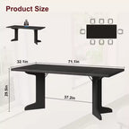 Mesa de comedor de 71 pulgadas para 6-8 personas, mesa de cocina estilo rústico con tablero grande, mesa de cena rectangular para comedor, sala de estar