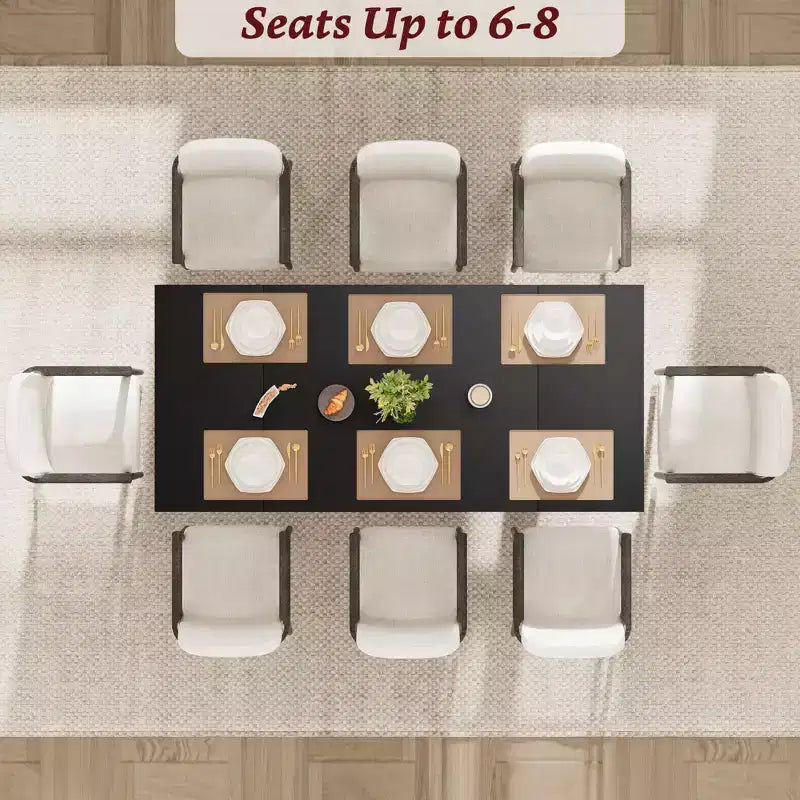 Mesa de comedor de 71 pulgadas para 6-8 personas, mesa de cocina estilo rústico con tablero grande, mesa de cena rectangular para comedor, sala de estar