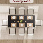 Mesa de comedor de 71 pulgadas para 6-8 personas, mesa de cocina estilo rústico con tablero grande, mesa de cena rectangular para comedor, sala de estar