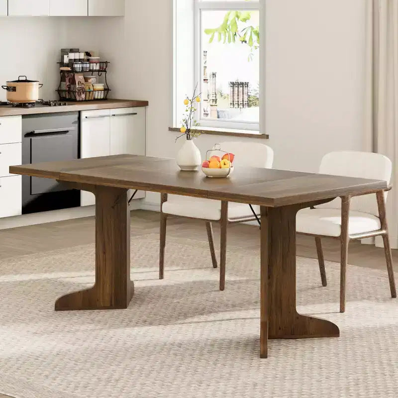 Mesa de comedor de 71 pulgadas para 6-8 personas, mesa de cocina estilo rústico con tablero grande, mesa de cena rectangular para comedor, sala de estar