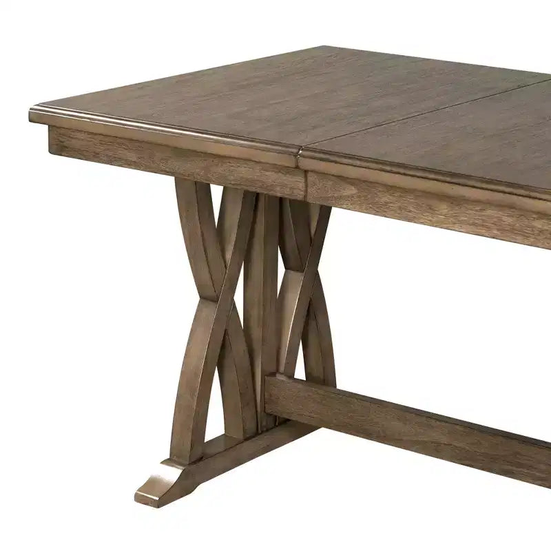 Juego de comedor extensible de 7 piezas para 6 personas, juego de mesa de cocina de granja con 6 sillas tapizadas para comedor, gris
