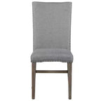 Juego de comedor extensible de 7 piezas para 6 personas, juego de mesa de cocina de granja con 6 sillas tapizadas para comedor, gris