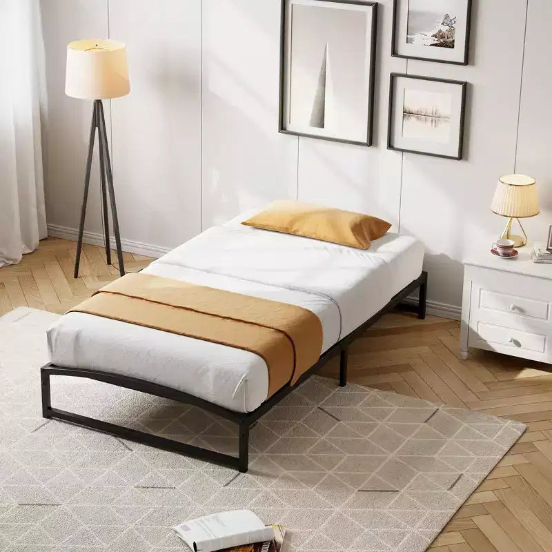 Estructura de cama de metal, Estructura de cama con diseño de arco, Somier de metal resistente, Base de colchón robusta, Fácil montaje, No necesita somier de muelles