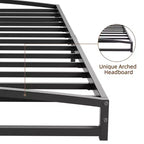 Estructura de cama de metal, Estructura de cama con diseño de arco, Somier de metal resistente, Base de colchón robusta, Fácil montaje, No necesita somier de muelles