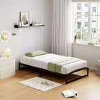 Estructura de cama de metal, Estructura de cama con diseño de arco, Somier de metal resistente, Base de colchón robusta, Fácil montaje, No necesita somier de muelles